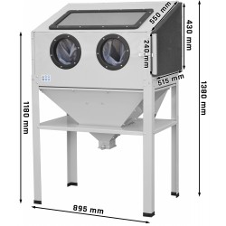 Máquina de jato de areia com cabina de 220 L - abertura lateral KDP200