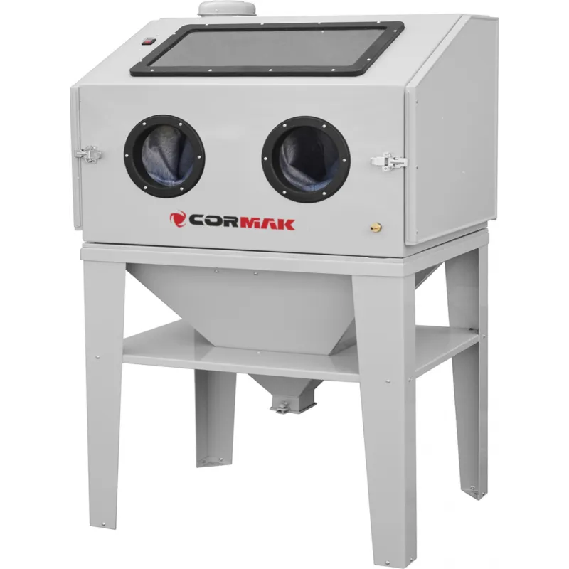 Máquina de jateamento com cabine de 350 L - abertura lateral KDP350 + sistema de exaustão DC15