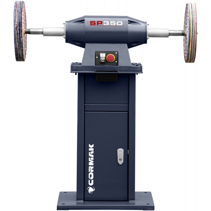 Máquina industrial de lixagem e polimento para remoção de rebarbas e polimento CORMAK SP350 com base