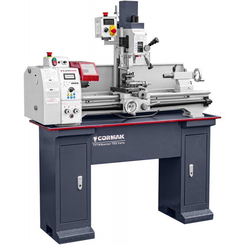 Torno-fresadora CORMAK TYTAN Center 750 Vario + lâminas + broca rotativa