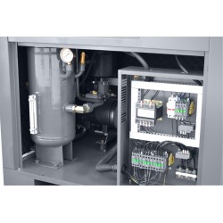 Sprężarka śrubowa z falownikiem THEOR 30 - 22kW - 3200 L/min. + Osuszacz ziębniczy N30S + Zbiornik ciśnieniowy pionowy 500L