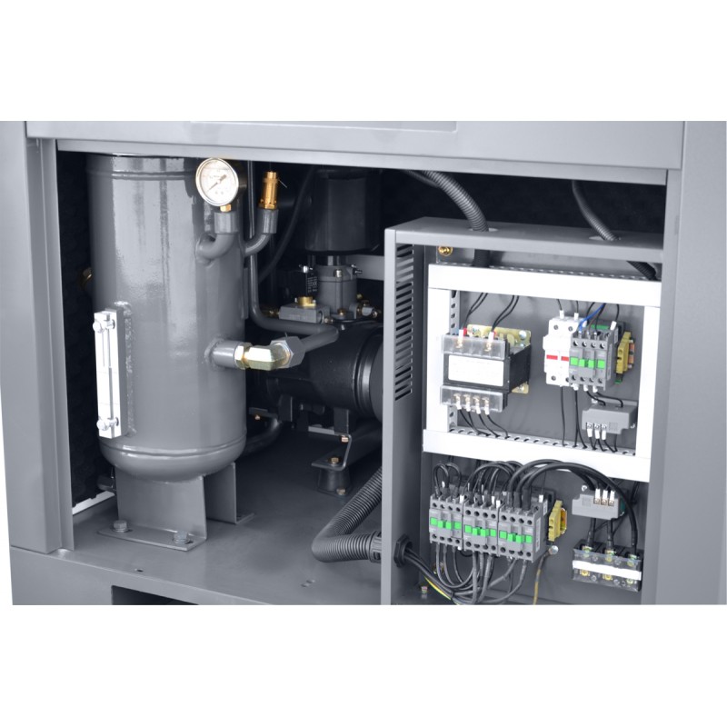 Sprężarka śrubowa z falownikiem THEOR 30 - 22kW - 3200 L/min. + Osuszacz ziębniczy N30S + Zbiornik ciśnieniowy pionowy 500L