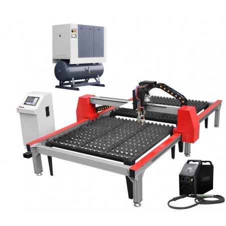 Máquina de corte a plasma e gás PW-1530 AST 1500x3000 + compressor Luft 1000 + fonte SPARTUS ProCUT 125CNC