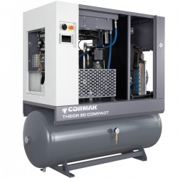 Compressor de parafuso com secador e reservatório de 500 L - THEOR 20 COMPACT - 15 kW - 2000 L/min.