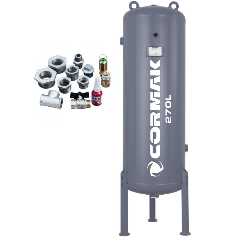 Compressor de parafuso LUFT 700 - 5,5 kW - 650 l/min + Reservatório de pressão vertical de 270 l