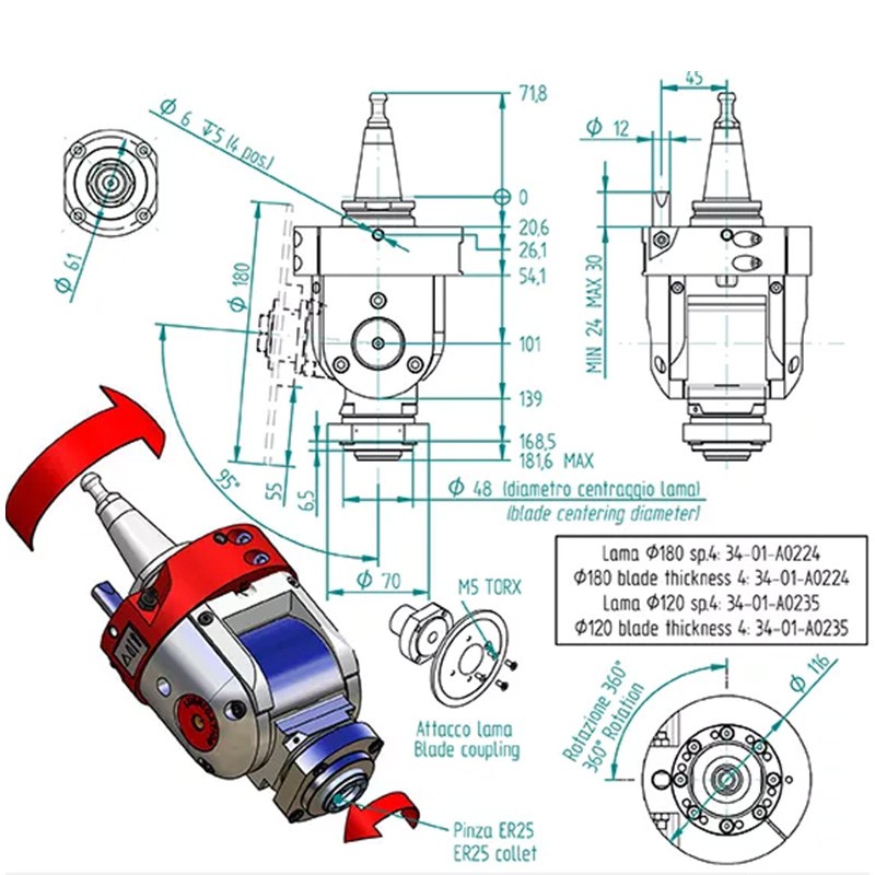 CNC ISO30/ER25 0-180° B6314B0036
