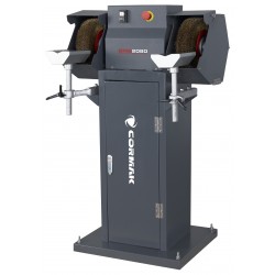 Lixadeira industrial de dois discos com escovas e desbastadora BMS2080 com base