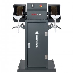Lixadeira industrial de dois discos com escovas e desbastadora BMS2080 com base