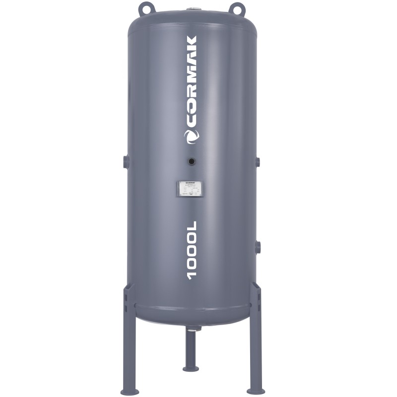 Reservatório vertical de ar comprimido para compressor, 11 bar, 1000 L + acessórios