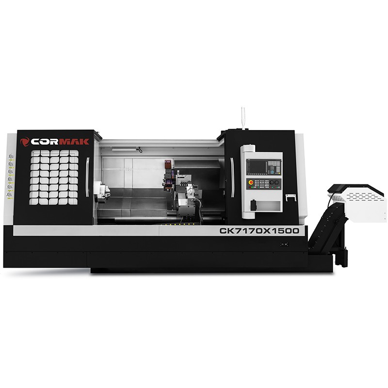 Torno CNC CK7170X1500 com mandril hidráulico para 12 ferramentas, SIEMENS SINUMERIK 808D