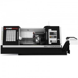 TORNO CNC CK7160X3000 COM MANDRIL HIDRÁULICO PARA 12 FERRAMENTAS E CONTROLADOR SIEMENS SINUMERIK 808D