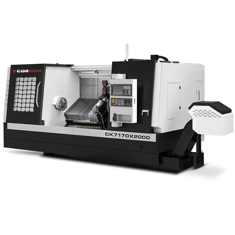TORNO CNC CK7160X3000 COM MANDRIL HIDRÁULICO PARA 12 FERRAMENTAS E CONTROLADOR SIEMENS SINUMERIK 808D