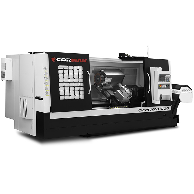 TORNO CNC CK7160X3000 COM MANDRIL HIDRÁULICO PARA 12 FERRAMENTAS E CONTROLADOR SIEMENS SINUMERIK 808D