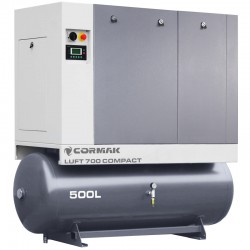 Compressor de parafuso com secador e depósito de 500 L - LUFT 700 COMPACT 5,5 kW - 650 L/min