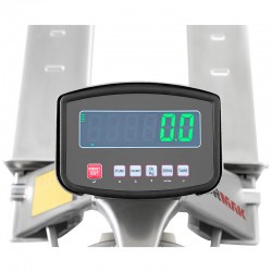 Empilhador de paletes em aço inoxidável com balança eletrónica SP2000-304 2000 kg (elevação e deslocamento elétricos)