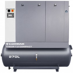 Compressor de parafuso com secador THEOR 7,5 COMPACT - 5,5 kW - 650 l/min. reservatório de 270 l