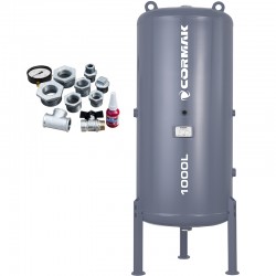 Sprężarka śrubowa z falownikiem THEOR 50 - 37kW - 7000 L/min. + Osuszacz ziębniczy N50S + Zbiornik ciśnieniowy pionowy 1000L
