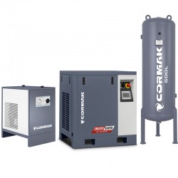 Sprężarka śrubowa LUFT 700 VSD+PM - 5,5kW - 650L/min. + Osuszacz ziębniczy N10S + Zbiornik ciśnieniowy pionowy 500 L