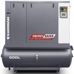 Compressor de parafuso com secador e reservatório de 500 L - LUFT 1000 VSD+PM COMPACT 7,5 kW - 950 L/min