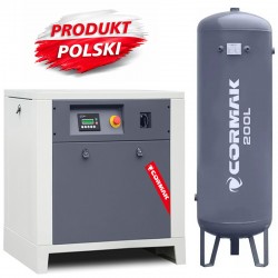 Compressor de parafuso LUFT 700 - 5,5 kW - 650 l/min + Cilindro vertical de ar comprimido de 200 l