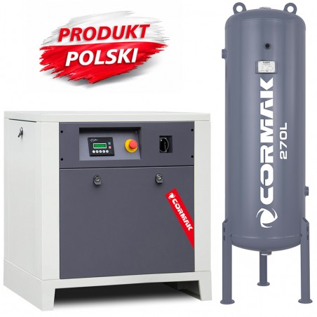 Compressor de parafuso LUFT 700 - 5,5 kW - 650 l/min + Reservatório de pressão vertical de 270 l