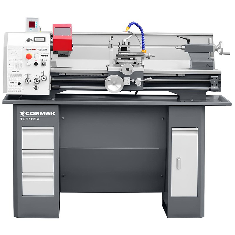 Torno universal convencional CORMAK 310 x 900 230 V com base + lâminas + espigão rotativo