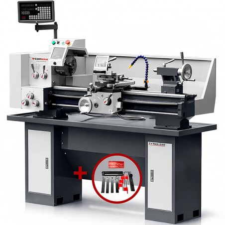 Torno universal convencional CORMAK 330 x 915, 400 V, com base + lâminas + espigão
