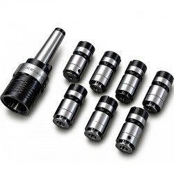 Perfuradora industrial com engrenagem CORMAK ZS-40B com avanço automático + conjunto de mandris para roscar