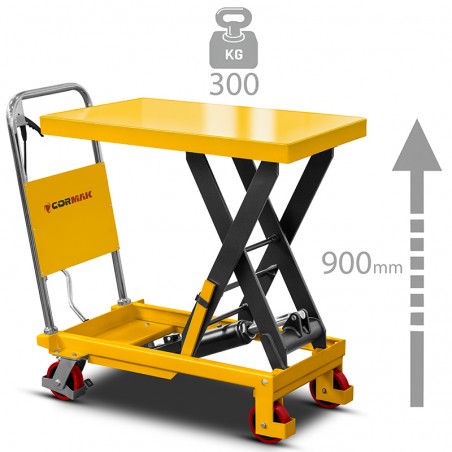 Carro elevador de plataforma tipo tesoura TA30 (capacidade de carga de 300 kg, altura de elevação de 900 mm)