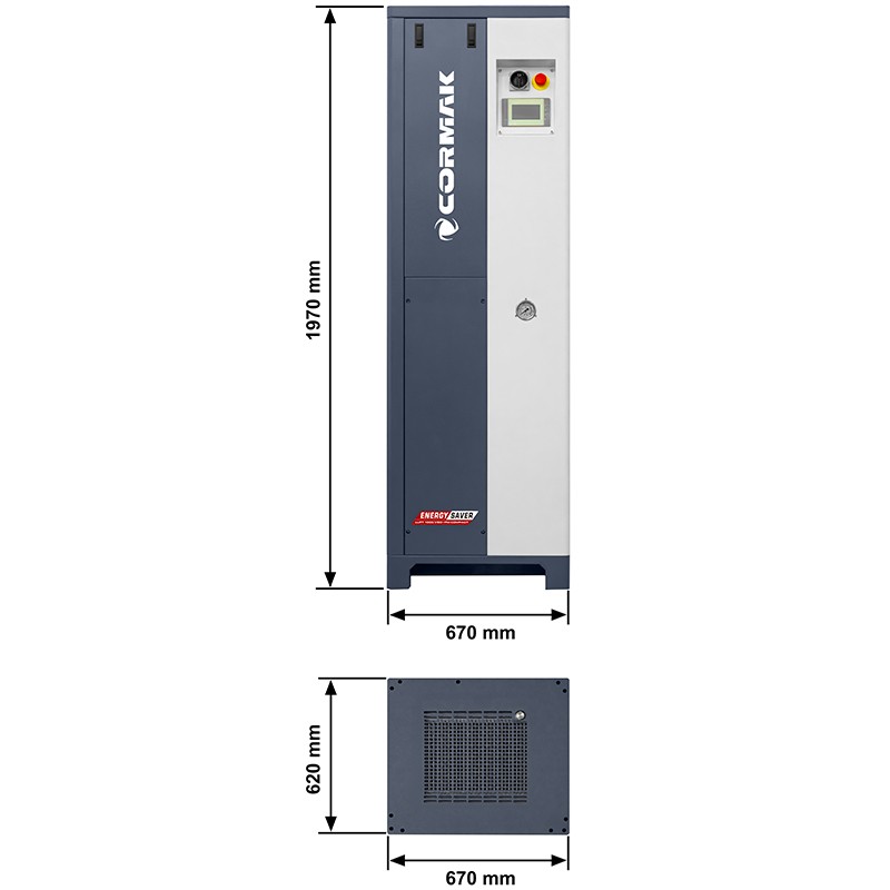 Sprężarka śrubowa CORMAK LUFT 1000 VSD+PM SMART - 10 BAR - 950 L/min. 7,5kW - 400V - nie wymaga rejestracji w UDT