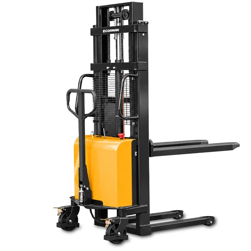 Empilhador de paletes semi-elétrico com mastro B1025 (capacidade de carga de 1000 kg, altura de elevação de 2500 mm)