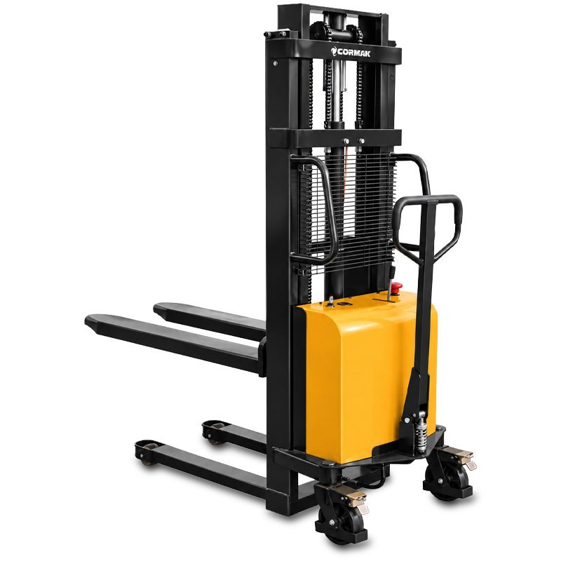 Empilhador de paletes semi-elétrico com mastro B1025 (capacidade de carga de 1000 kg, altura de elevação de 2500 mm)