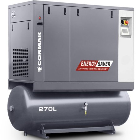 Compressor de parafuso com secador e depósito de 270 L - LUFT 1000 VSD+PM COMPACT 7,5 kW - 950 L/min