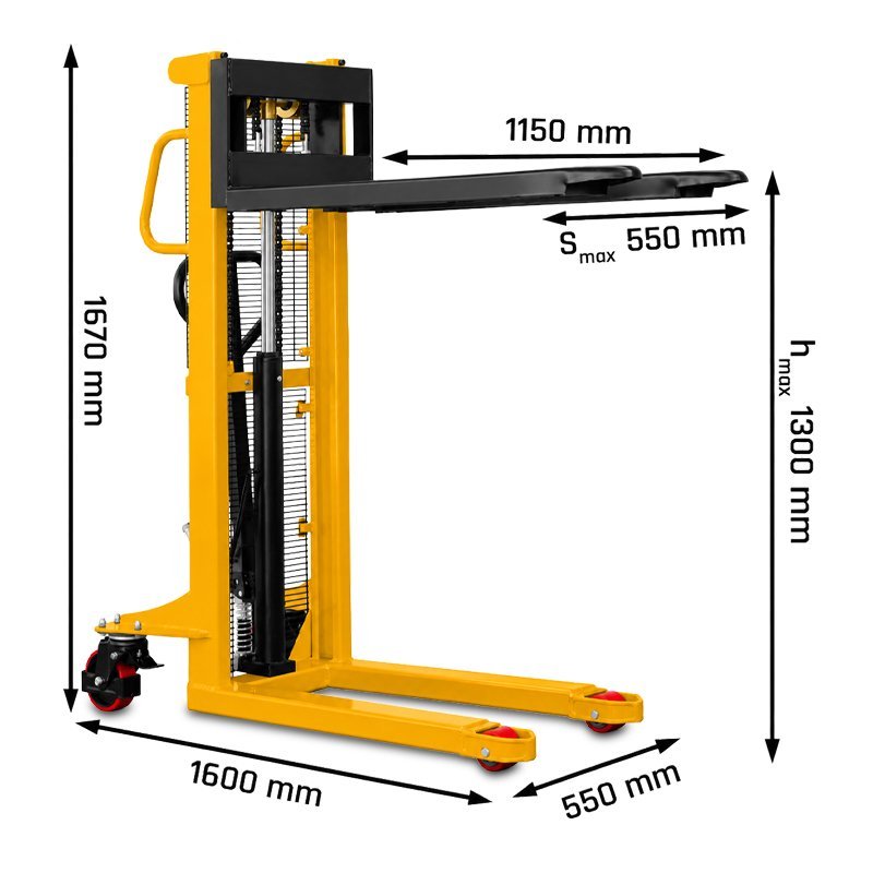 Porta-paletes com mastro WRHS 1013  (capacidade de carga de 1000 kg, altura de elevação de 1300 mm)