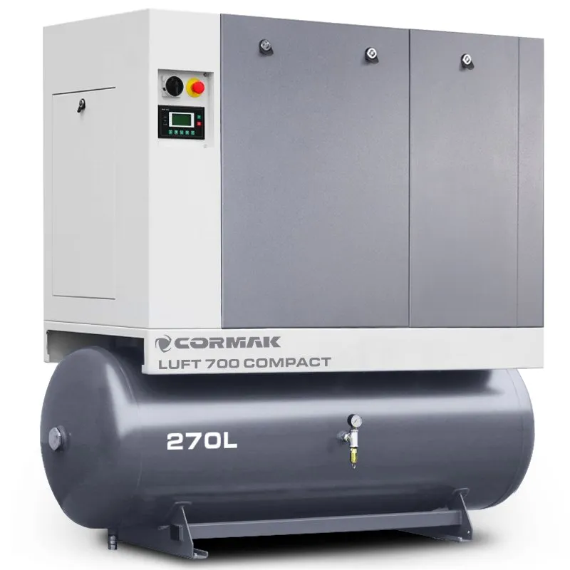 Compressor de parafuso com secador e depósito de 270 L - LUFT 700 COMPACT 5,5 kW - 650 L/min