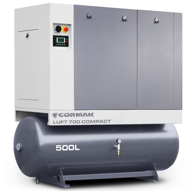 Compressor de parafuso com secador e depósito de 500 L - LUFT 700 COMPACT 5,5 kW - 650 L/min