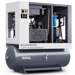 Compressor de parafuso com secador e depósito de 500 L - LUFT 700 COMPACT 5,5 kW - 650 L/min