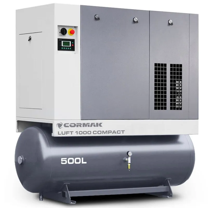 Compressor de parafuso com secador e depósito de 500 L - LUFT 1000 COMPACT 7,5 kW - 950 L/min