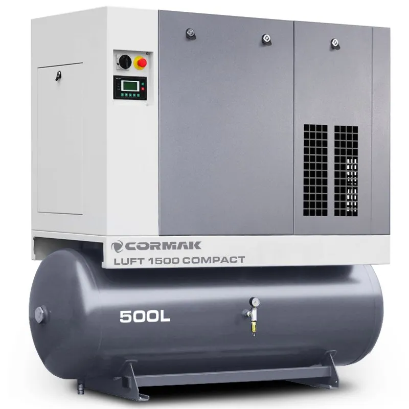 Compressor de parafuso com secador e depósito de 500 L - LUFT 1500 COMPACT 11 kW - 1580 L/min