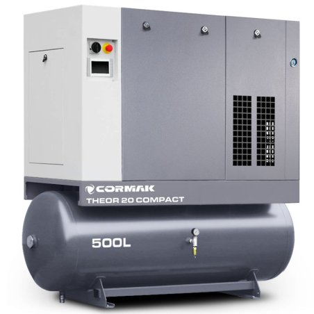 Compressor de parafuso com secador, inversor e depósito de 500 L - THEOR 20 COMPACT - 15 kW - 2000 L/min.