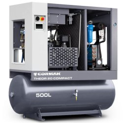 Compressor de parafuso com secador, inversor e depósito de 500 L - THEOR 20 COMPACT - 15 kW - 2000 L/min.