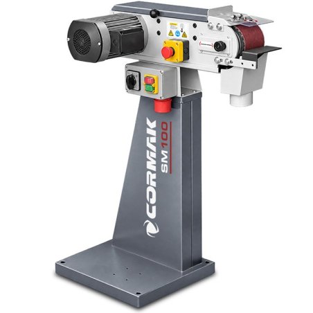 Lixadeira de fita para metal CORMAK SM100 com base - 2 velocidades