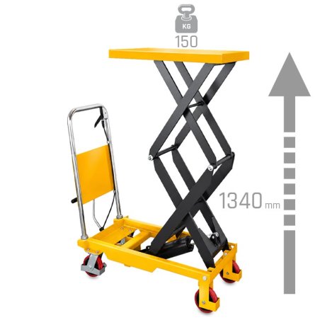 Carro elevador de plataforma tipo tesoura TA1513 (capacidade de carga de 150 kg, altura de elevação de 1340 mm)